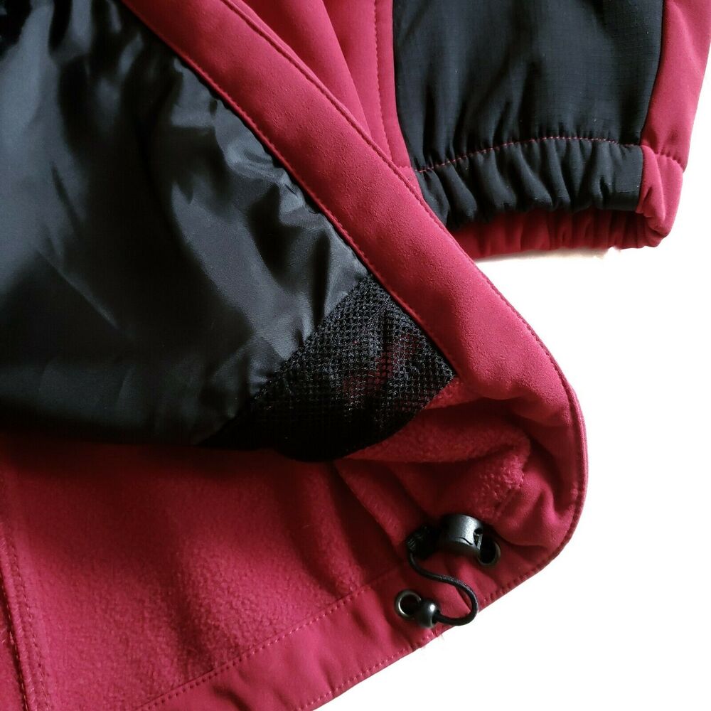 BLACK DIAMOND fleece lined full zip mock neck soft shell jacket red black Sz XL - Picture 7 of 9